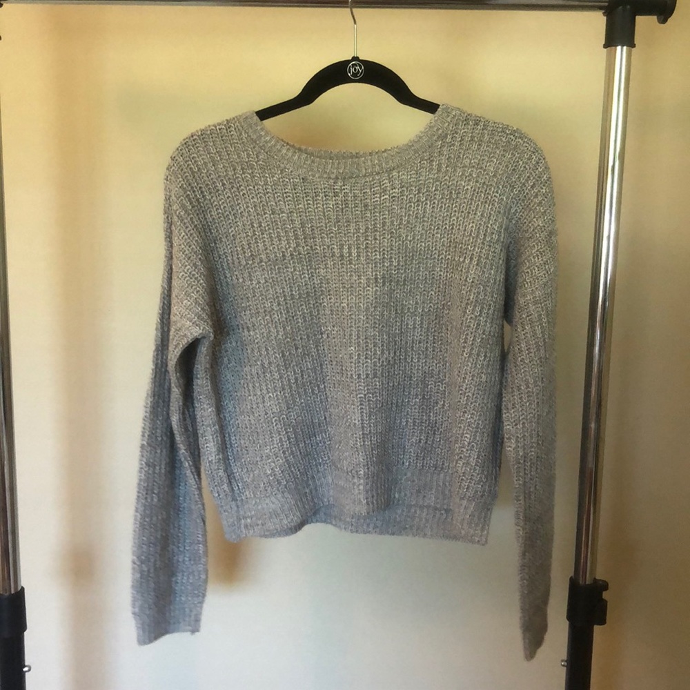Gray cropped sweater